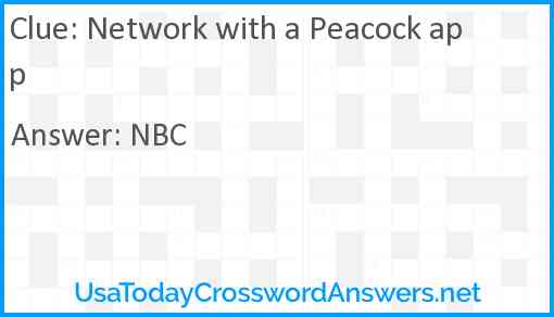 Network with a Peacock app Answer