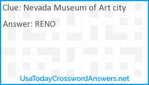 Nevada Museum of Art city Answer