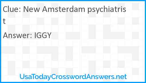 New Amsterdam psychiatrist Answer