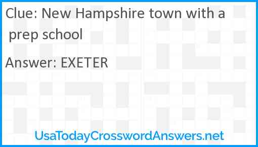 New Hampshire town with a prep school Answer