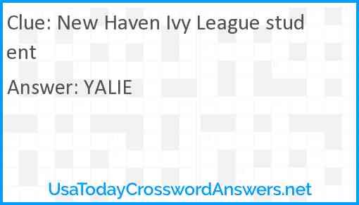 New Haven Ivy League student Answer