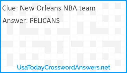 New Orleans NBA team Answer