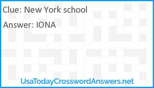 New York school Answer
