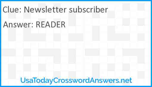 Newsletter subscriber Answer