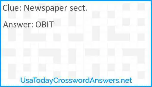 Newspaper sect. Answer