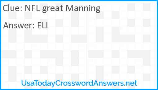 NFL great Manning Answer