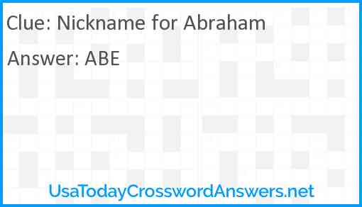 Nickname for Abraham Answer