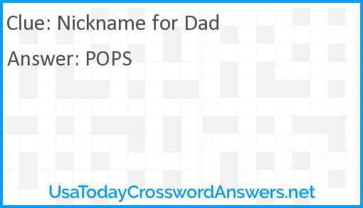 Nickname for Dad Answer