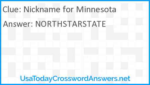 Nickname for Minnesota Answer
