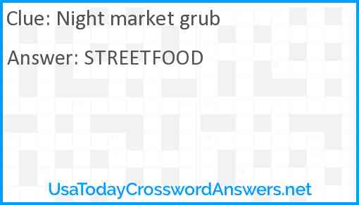 Night market grub Answer
