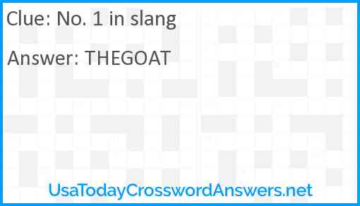 No. 1 in slang Answer