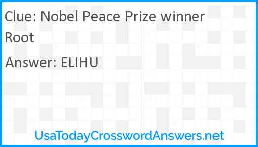 Nobel Peace Prize winner Root Answer