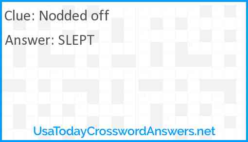 Nodded off Answer