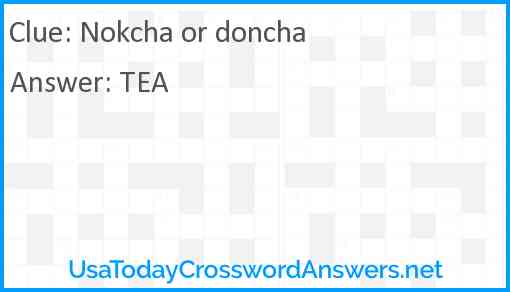 Nokcha or doncha Answer
