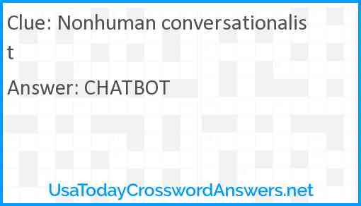 Nonhuman conversationalist Answer