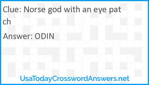 Norse god with an eye patch Answer
