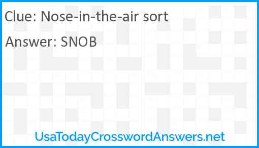 Nose-in-the-air sort Answer