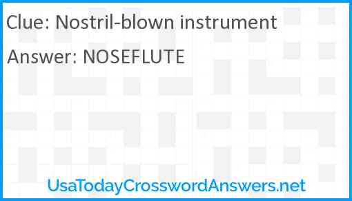 Nostril-blown instrument Answer