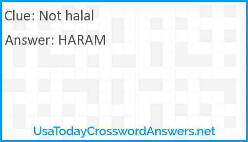 Not halal Answer