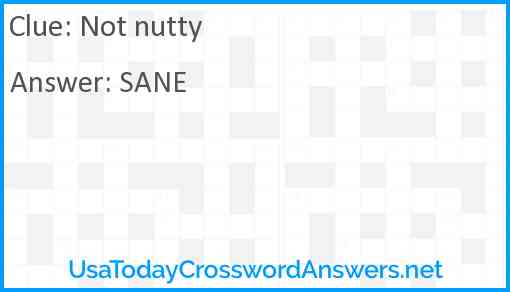 Not nutty Answer