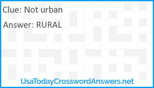 Not urban Answer