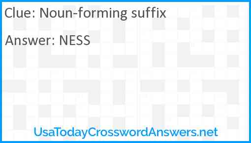 Noun-forming suffix Answer
