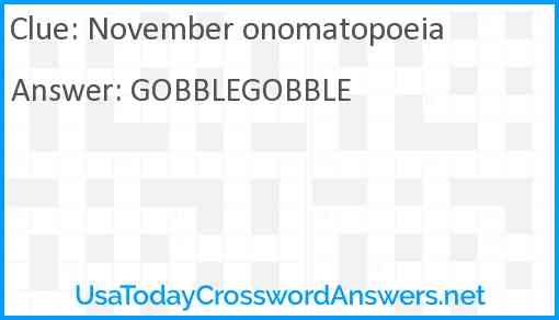 November onomatopoeia Answer