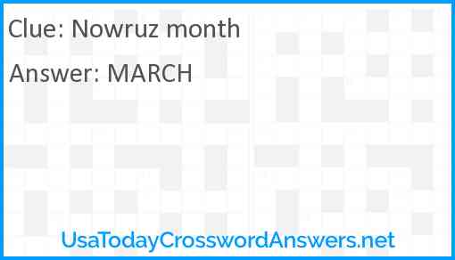 Nowruz month Answer