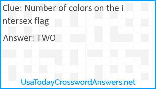 Number of colors on the intersex flag Answer