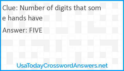 Number of digits that some hands have Answer