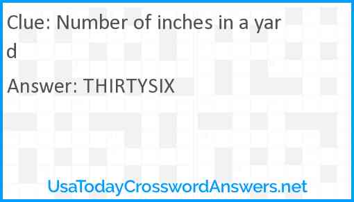 Number of inches in a yard Answer