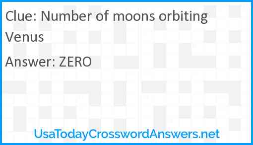 Number of moons orbiting Venus Answer