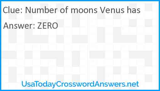 Number of moons Venus has Answer