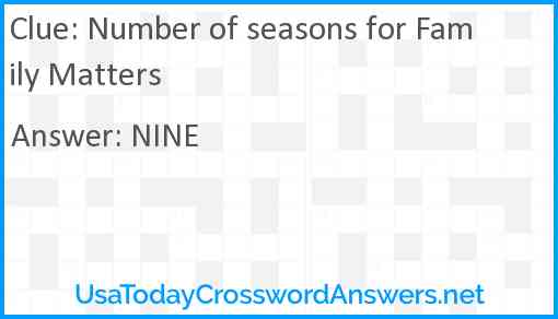 Number of seasons for Family Matters Answer