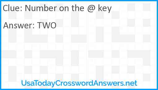 Number on the @ key Answer