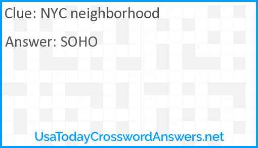 NYC neighborhood Answer
