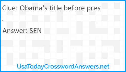 Obama's title before pres. Answer