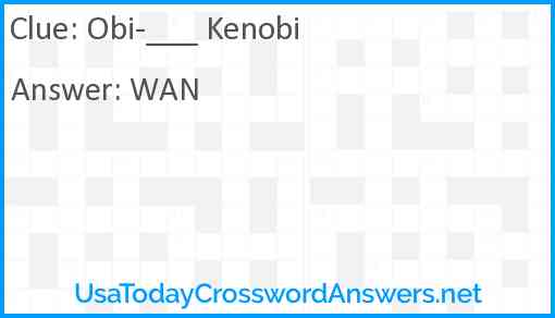 Obi-___ Kenobi Answer