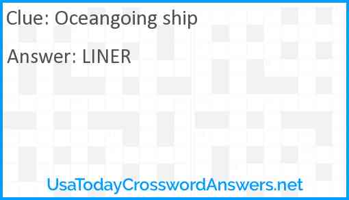 Oceangoing ship Answer
