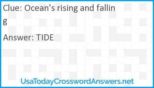 Ocean's rising and falling Answer
