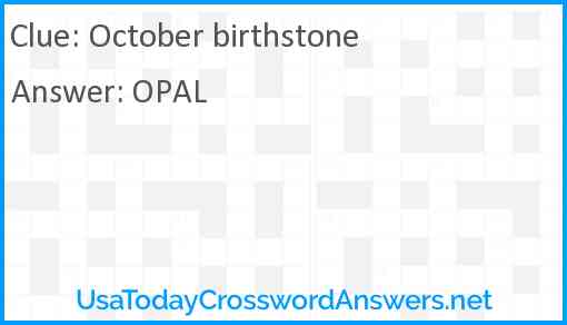 October birthstone Answer