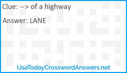 --> of a highway Answer
