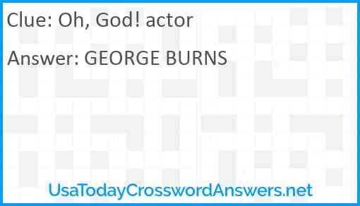 Oh, God! actor Answer
