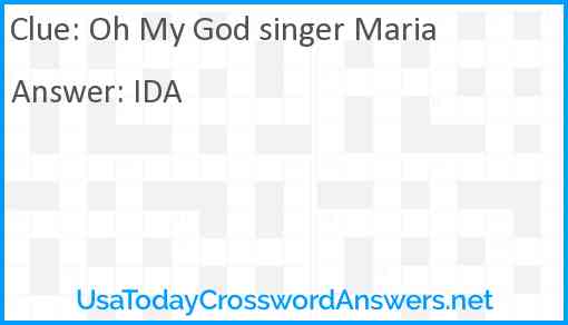 Oh My God singer Maria Answer