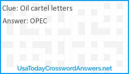 Oil cartel letters Answer