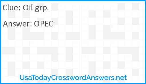 Oil grp. Answer
