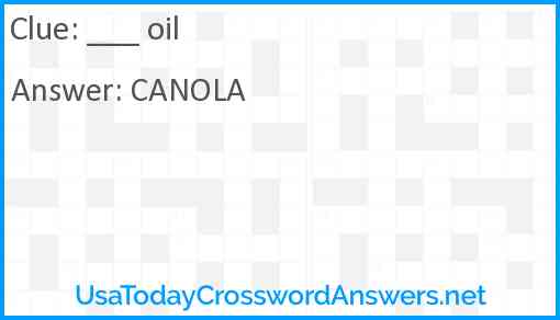 Oil Answer