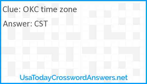 OKC time zone Answer