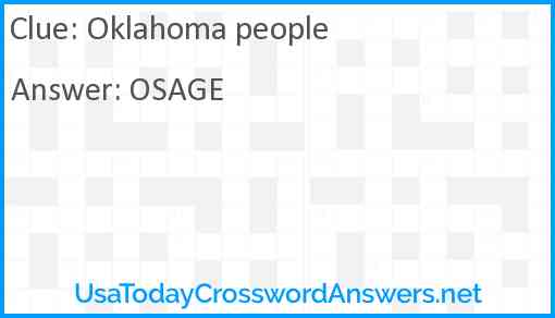 Oklahoma people Answer