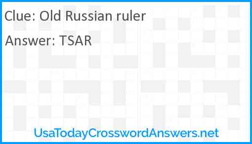 Old Russian ruler Answer